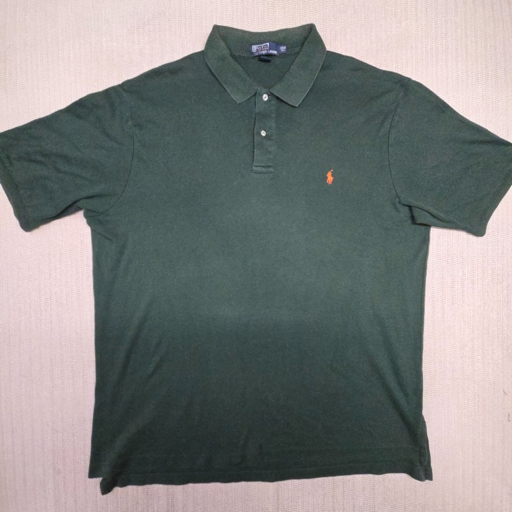 Polo Ralph Lauren Shirt Mens 2XLT Big Tall Green Short Sleeve Pony Logo Preppy